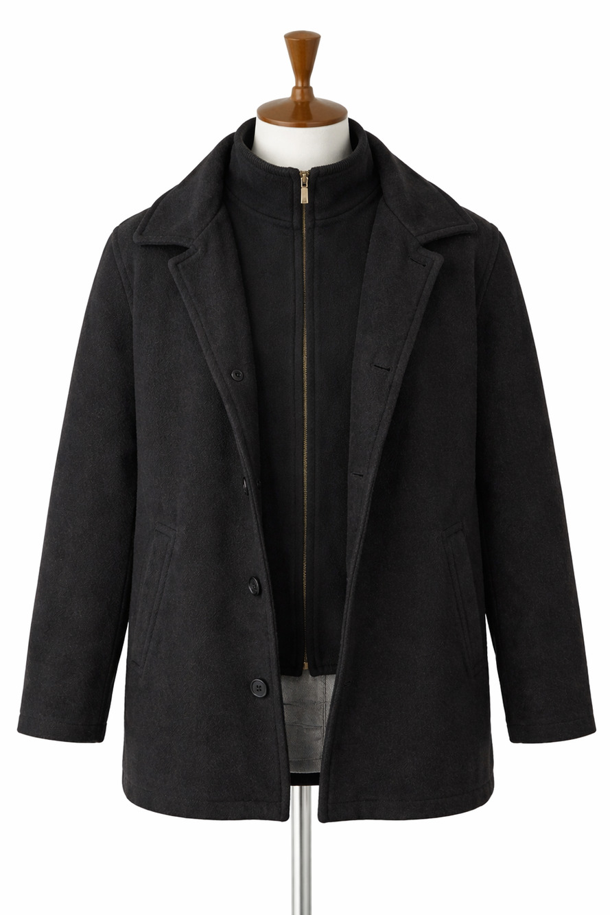 100% Wool Trench coat Mens Size XL Overcoat Winter Cold Weather Cozy Outdoor